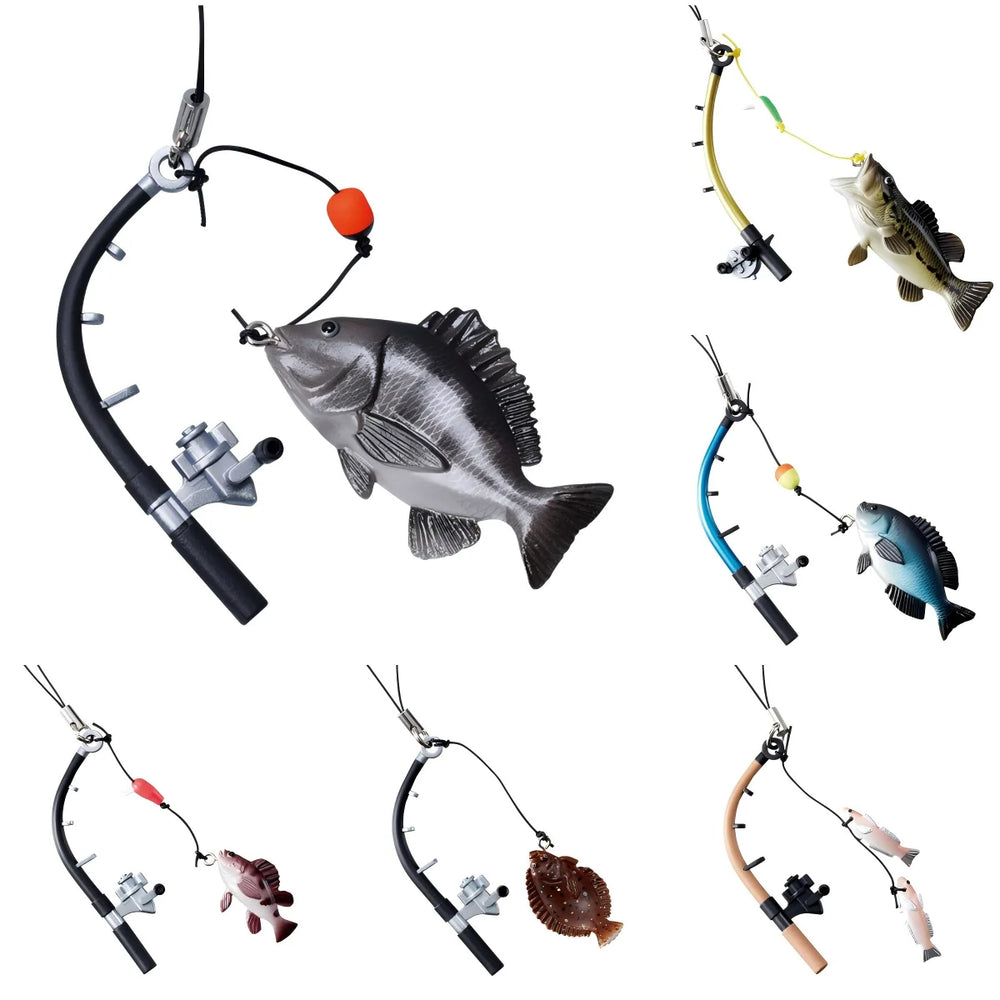 Caña de pescar en miniatura (Tarlin) · gachapon coleccionable