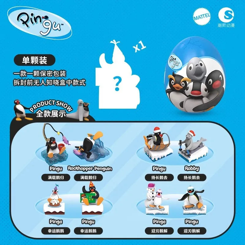 Huevo sorpresa Pingu con figura coleccionable kawaii de estilo japonés — Don Gachapón