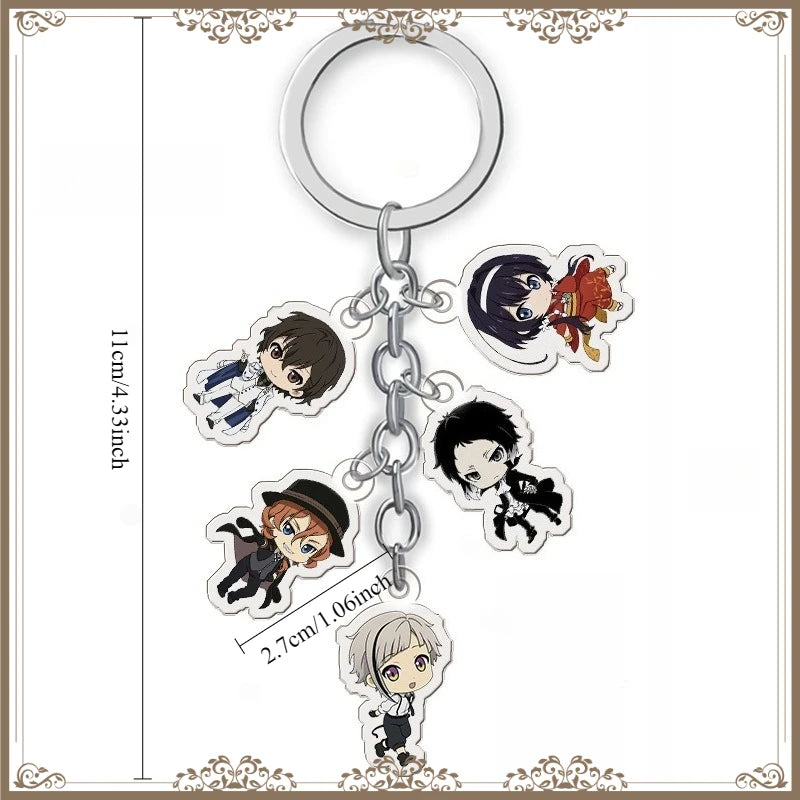 Llavero coleccionable de Bungo Stray Dogs de estilo japonés kawaii con personajes del anime — Don Gachapón
