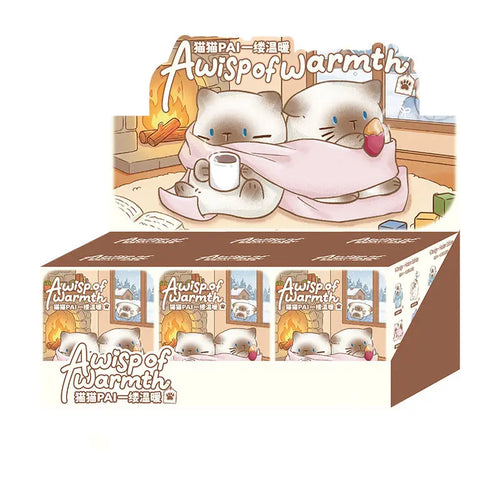 Figura coleccionable de gato siamés kawaii Awispofwarmth en caja sorpresa de estilo japonés — Don Gachapón