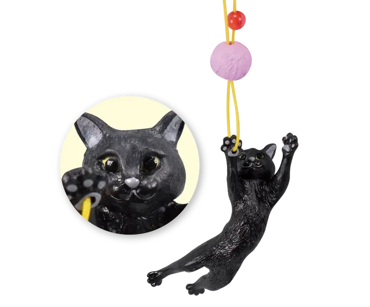Gato atrapando una pelotita