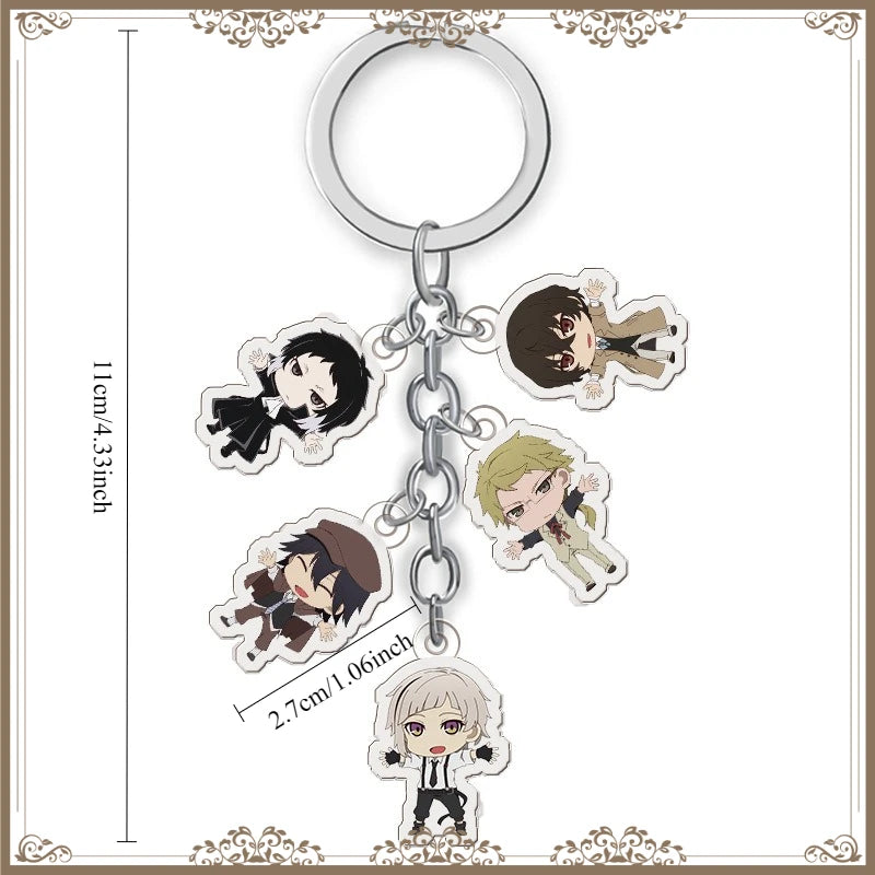 Llavero coleccionable de Bungo Stray Dogs de estilo japonés kawaii con personajes del anime — Don Gachapón