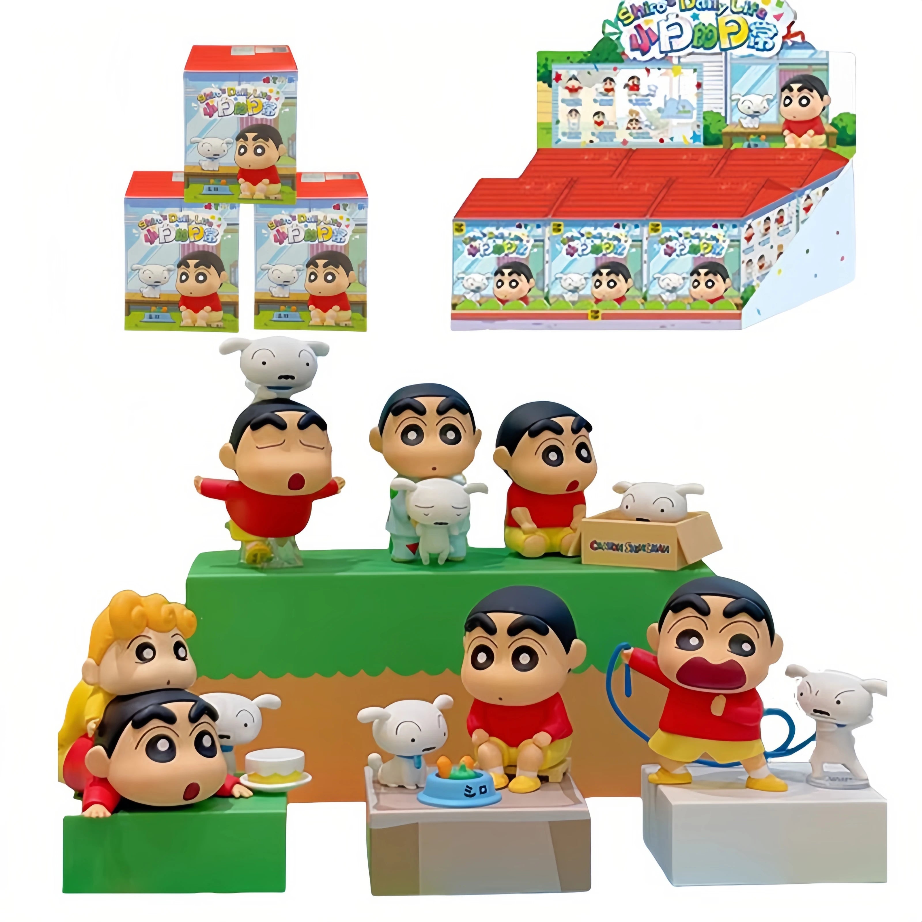 Caja sorpresa de Shin-chan con figuras coleccionables kawaii de estilo japonés — Don Gachapón