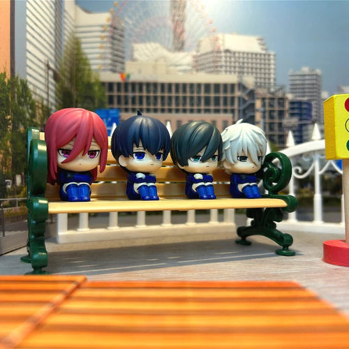 Figura gachapón de Blue Lock con personaje sentado, coleccionable kawaii de estilo japonés — Don Gachapón