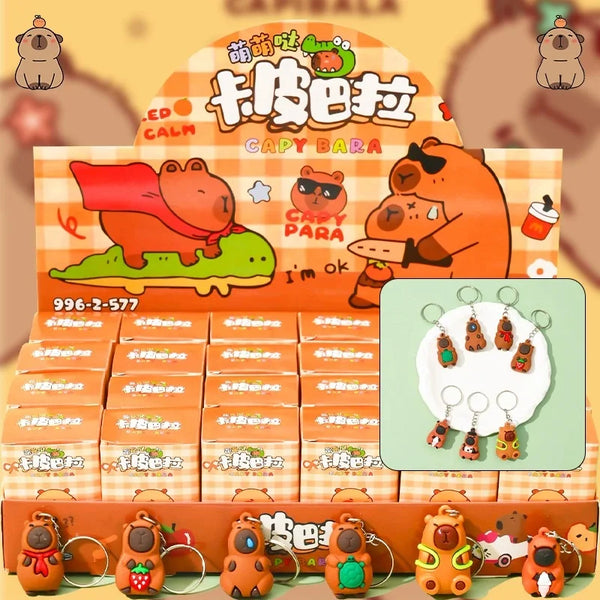 Llaveros de capibara (x24) · gachapon coleccionable