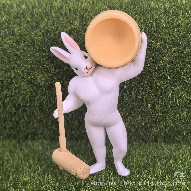 Figura coleccionable kawaii de conejo Mochi musculoso de estilo japonés — Don Gachapón
