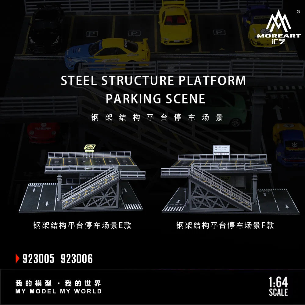 Estructura de parking japones — coche JDM a escala 1:64
