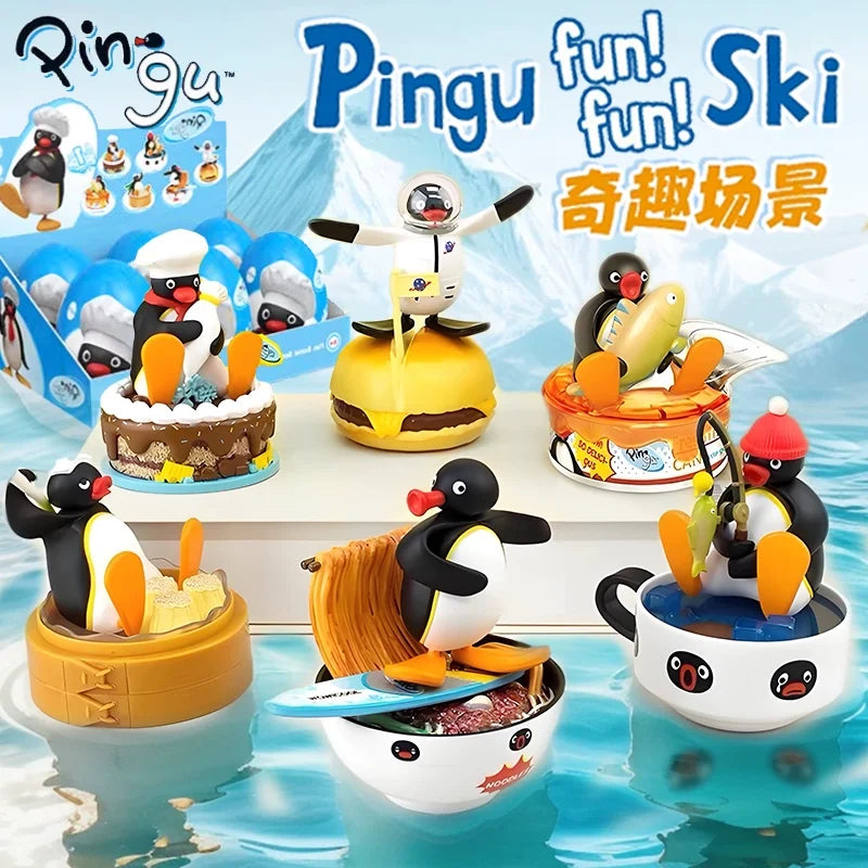 Huevo sorpresa Pingu con figura coleccionable kawaii de estilo japonés — Don Gachapón